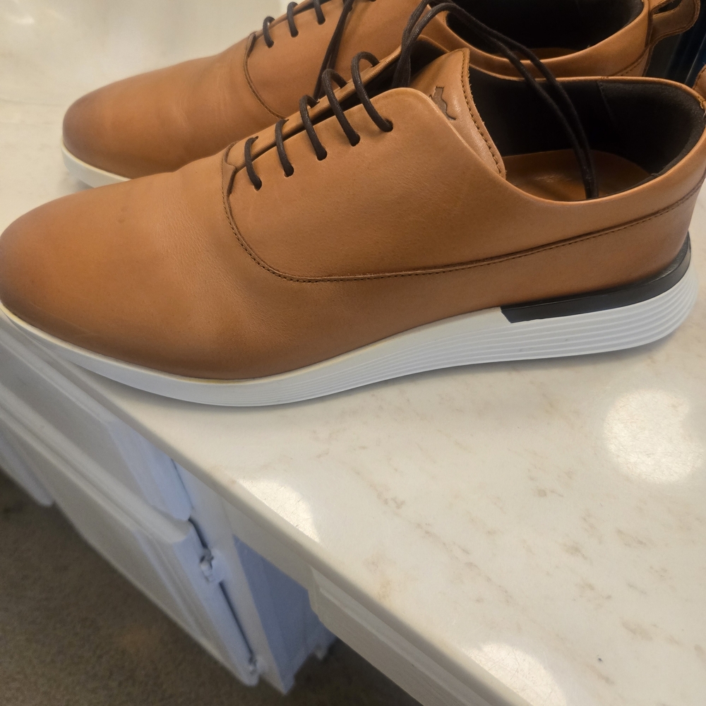 Men's Tan Casual Leather Lace-Up Dress Shoes